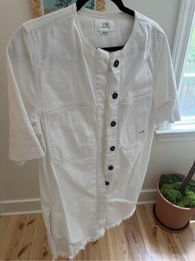 Victoria Beckham white denim mini dress size 4